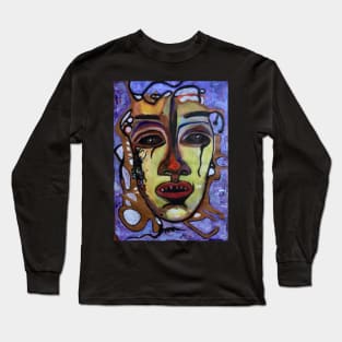 Life's Manifestation of Yellowman, abstract portrait Long Sleeve T-Shirt